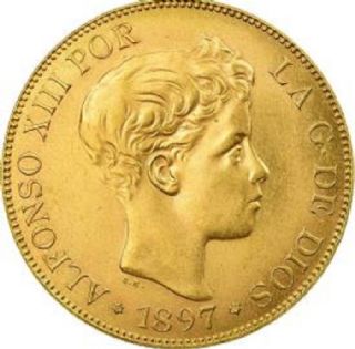 100 Pesetas Alfonso XIII in oro rosso