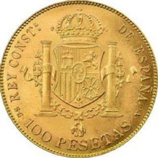 100 Pesetas Alfonso XIII in oro rosso