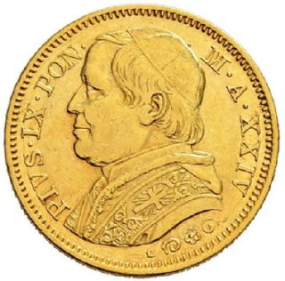 20 Lire Oro Stato Pontificio Pio IX