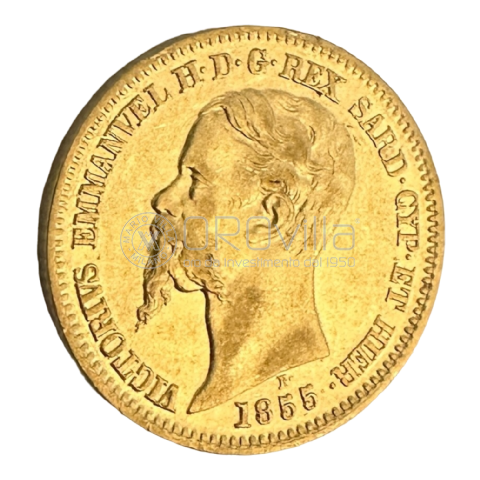 20 Lire Vittorio Emanuele II Regno di Sardegna -  SPL 1855 T