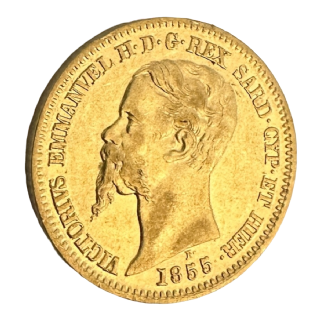 20 Lire Vittorio Emanuele II Regno di Sardegna -  SPL 1855 T