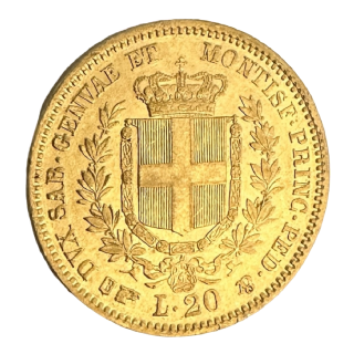 20 Lire Vittorio Emanuele II Regno di Sardegna -  SPL 1855 T