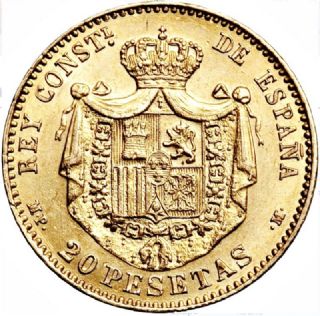 20 Pesetas Alfonso XIII (primo ritratto)