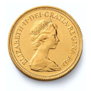 Sterlina d'oro Elisabetta II coronata giovane lotto 5 pz