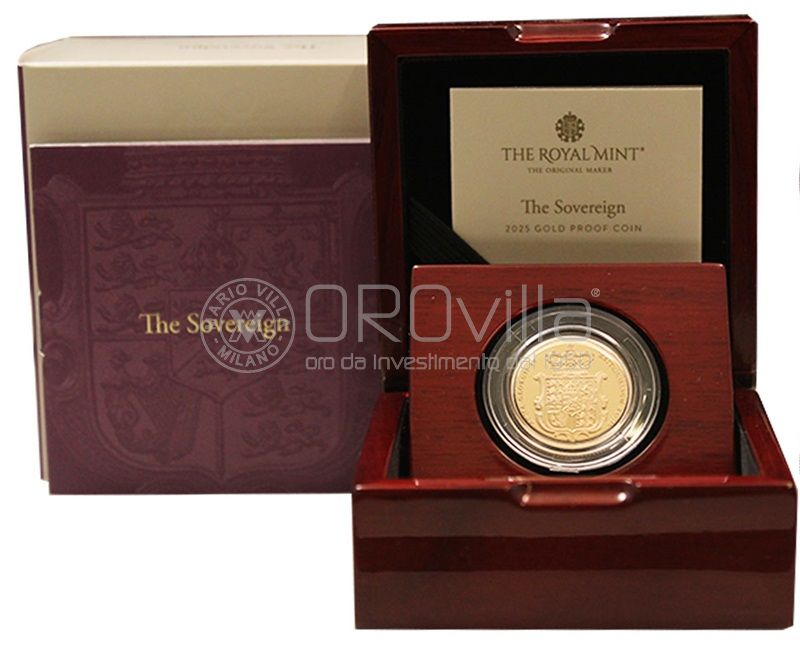 Sterlina PROOF 2025 - 200° Royal Arms di Merlen in confezione originale